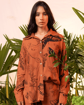 Camisa mujer Manga Larga Metamorfosis Terracota (Rayón)